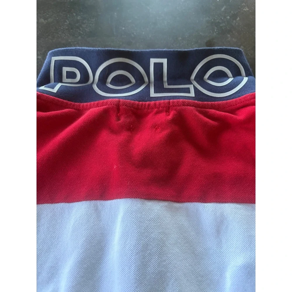 Polo Ralph Lauren Mens XL Classic Fit Colorblock Polo Shirt Red White Navy Blue